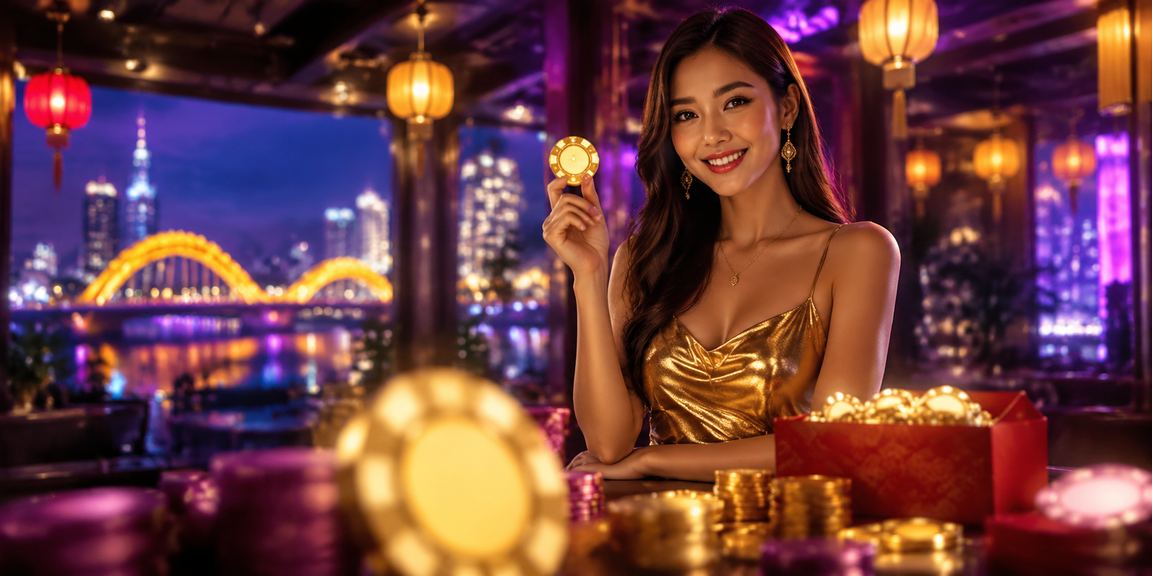 Phong bì đỏ và đèn lồng trang trí tại Đà Nẵng tượng trưng cho ưu đãi và thưởng dịp lễ hội